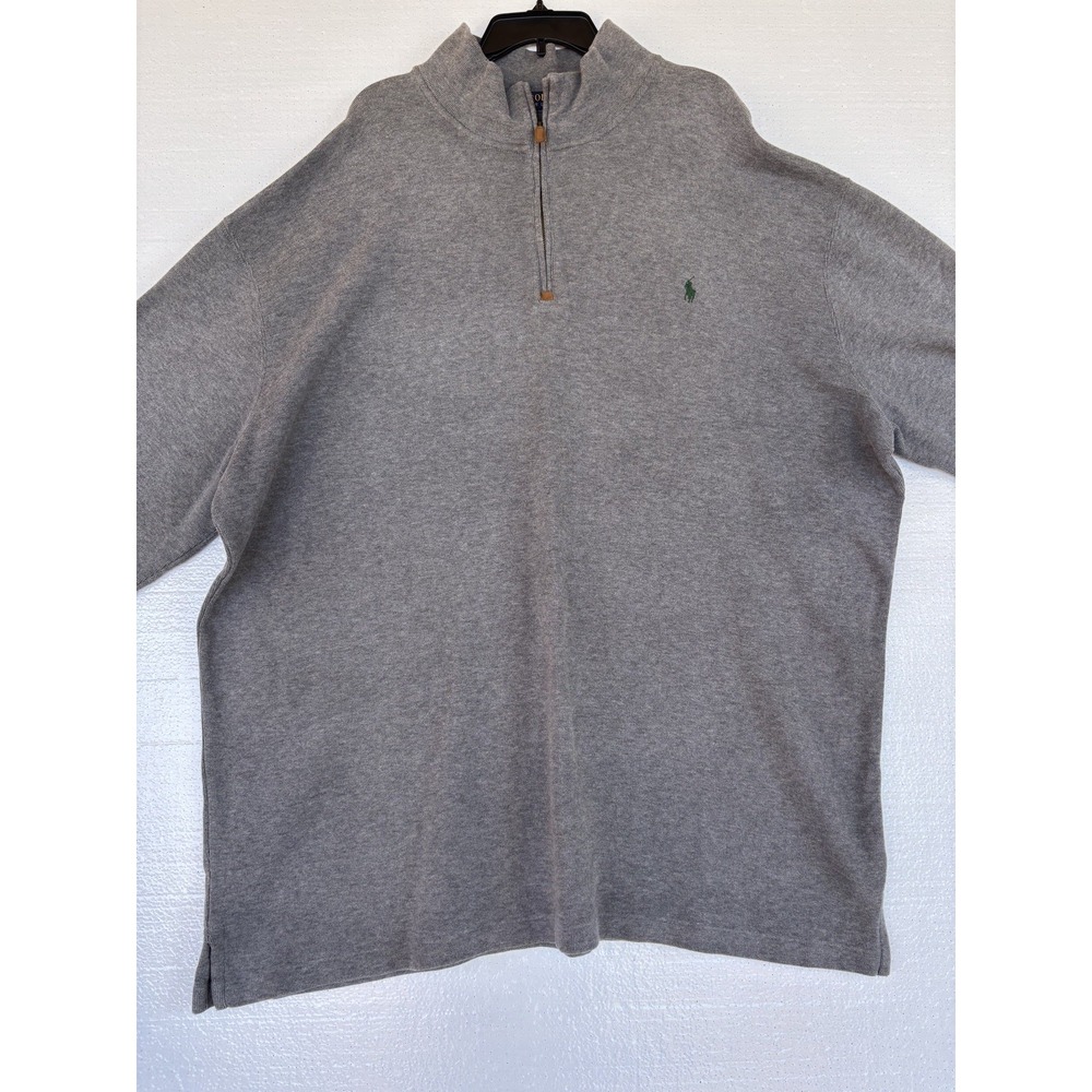 Mens Gray Polo Ralph Lauren Pull Over Quarter Zip 4XLT - Read Description